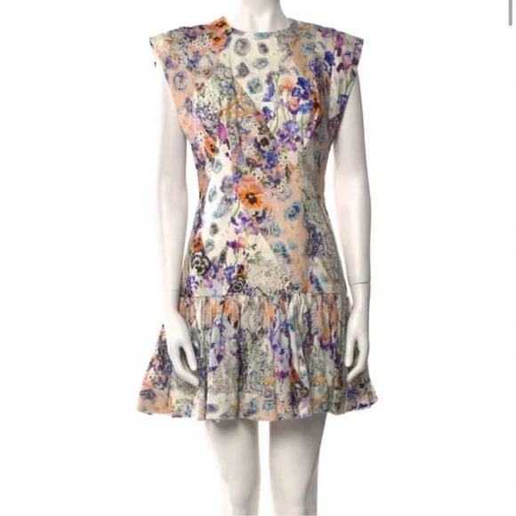 NWT Zimmermann Multicolor Floral Mini Dress - Picture 4 of 7